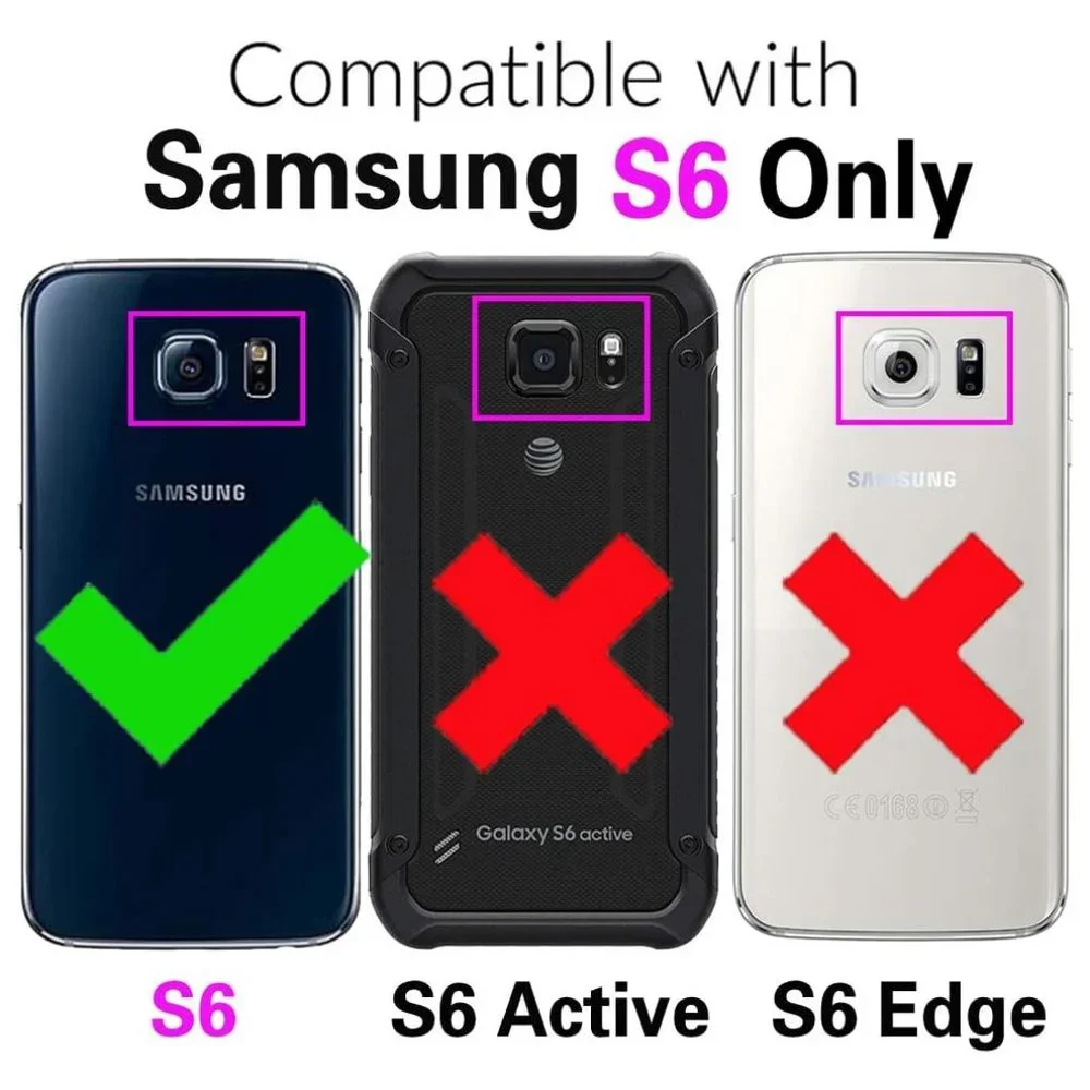 [NEW] Phone Case + (2) Screen Protectors Samsung Galaxy S6 Kickstand Hard Rugged